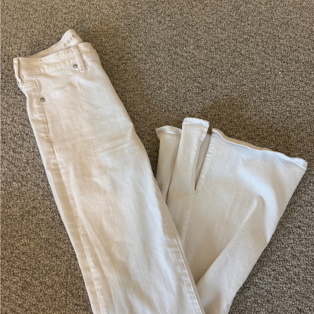 American Eagle Outfitters Cream Wide Leg Jeans